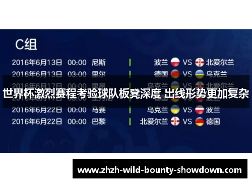 世界杯激烈赛程考验球队板凳深度 出线形势更加复杂